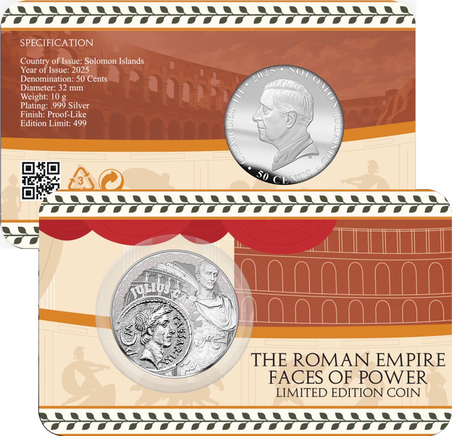 Solomon Islands 2025 50c The Roman Empire Faces of Power Uncirculated Coin