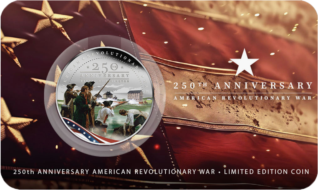 Solomon Islands 2025 Half Dollar 250th Anniversary of America Revolutionary War Coloured Uncirculated Coin