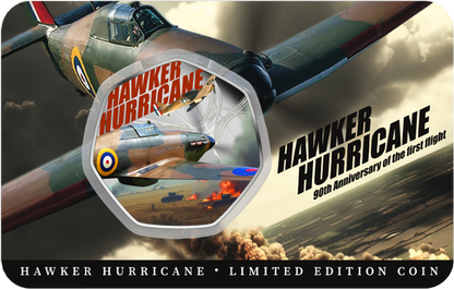 Solomon Islands 2026 50c Hawker Hurricane 90th Anniversary of The First Flight Coloured Uncirculated Coin