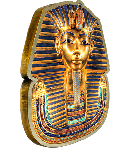 Solomon Islands 2025 50c Tutankhamun Death Mask 100th Anniversary Gold Plated Antiqued Shaped Coin