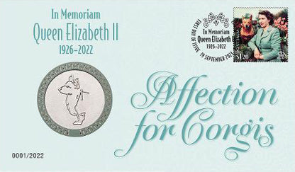 In Memoriam Queen Elizabeth Affection To Corgis Medallion PNC