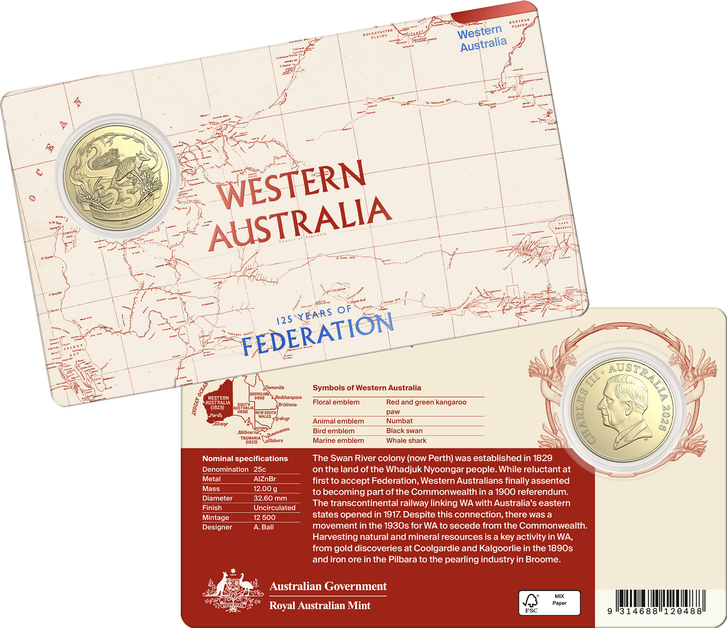 2026 125 Years of Federation Uncirculated 7 Coin Tin Set