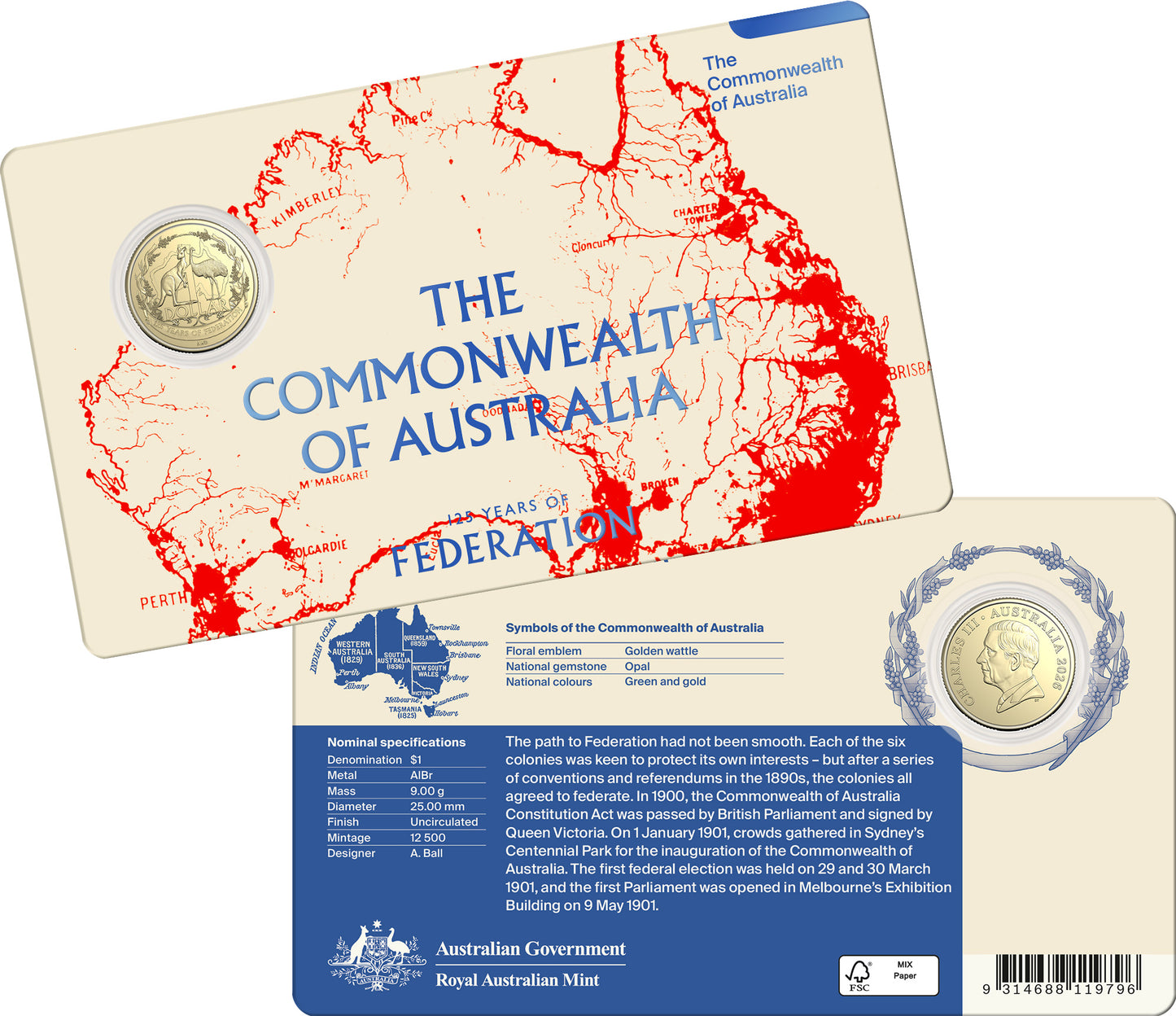 2026 125 Years of Federation Uncirculated 7 Coin Tin Set