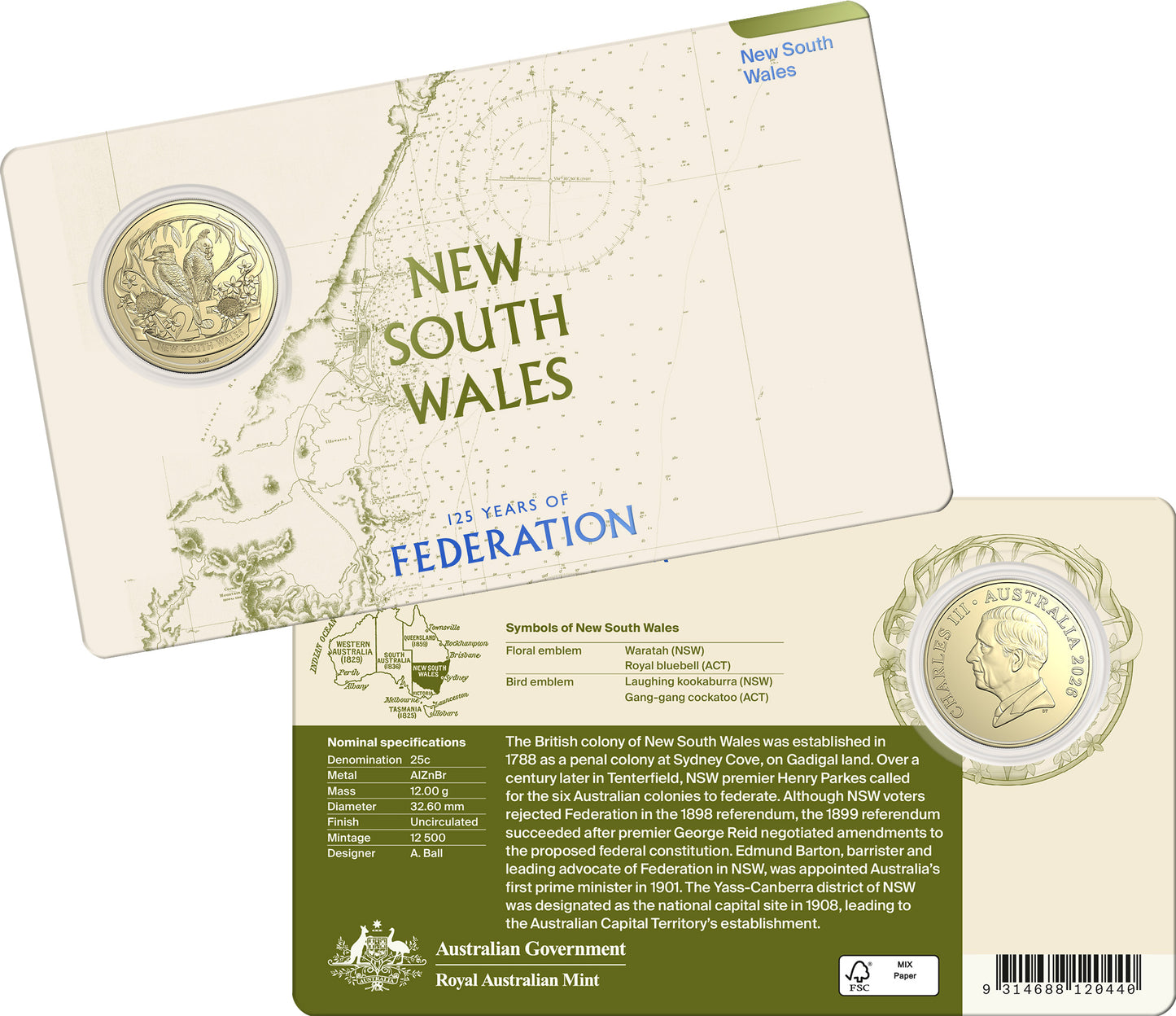 2026 125 Years of Federation Uncirculated 7 Coin Tin Set