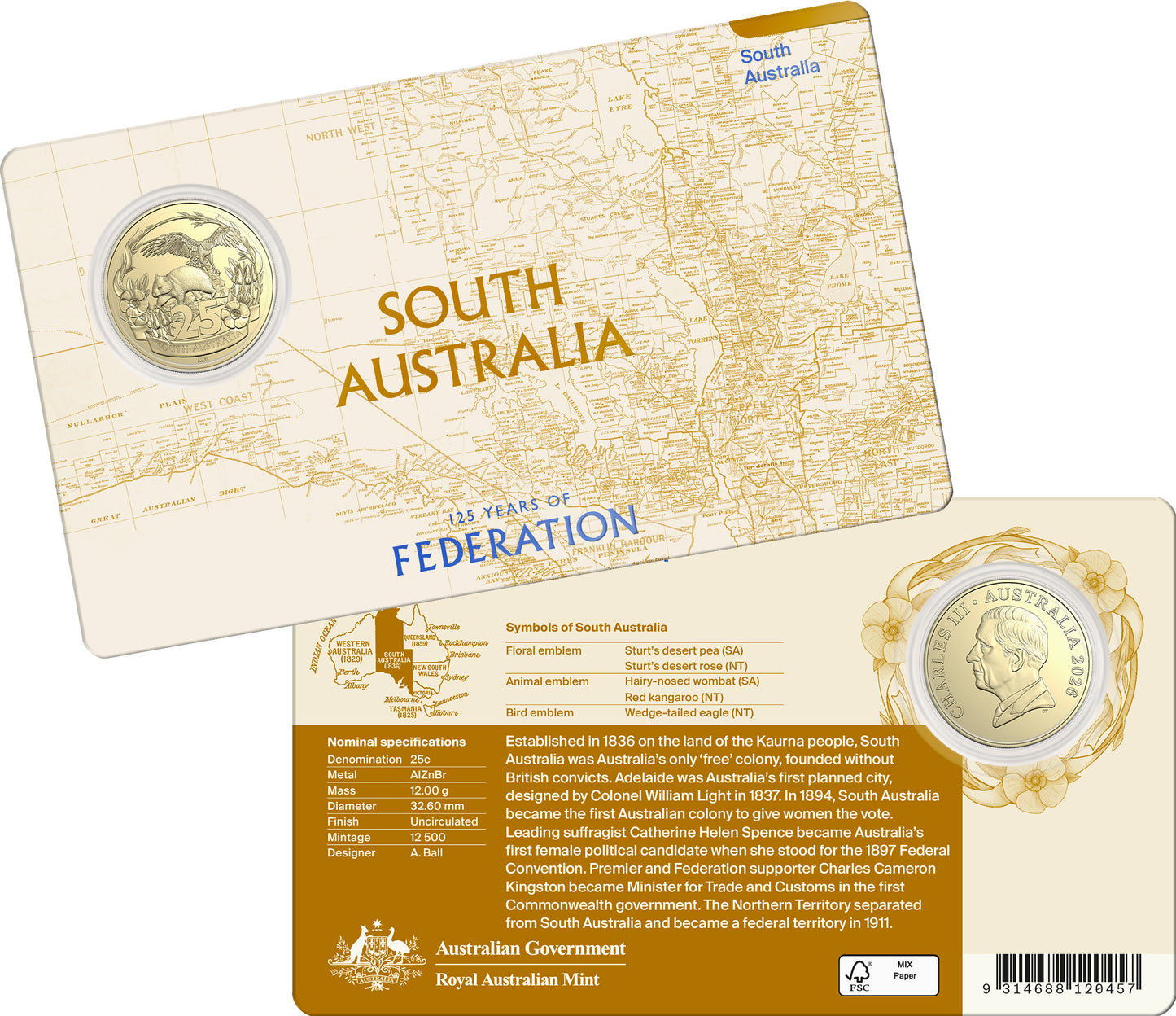 2026 125 Years of Federation Uncirculated 7 Coin Tin Set