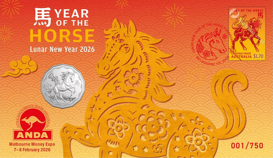 2026 50c ANDA Melbourne Year of The Horse PNC