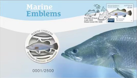 2024 Marine Emblems Northern Territory Barramundi Medallion PNC