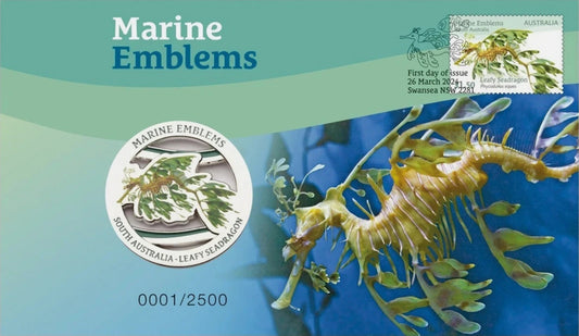 2024 Marine Emblems South Australia Leafy Seadragon Medallion PNC