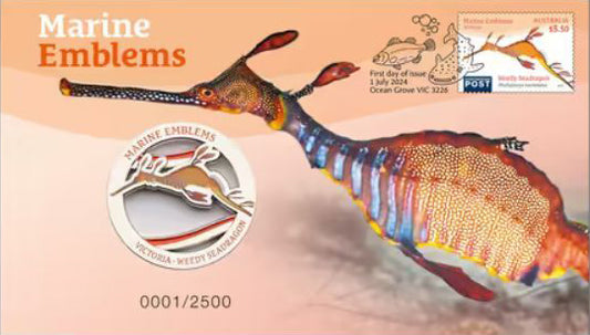 2024 Marine Emblems Victoria Seadragon Medallion PNC