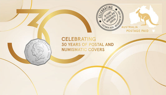 2024 50c Celebrating 30 Years of Postal and Numismatic Covers PNC