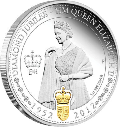 2012 $1 Diamond Jubilee H.M. Elizabeth II 1oz Silver Proof 2 Coin Set
