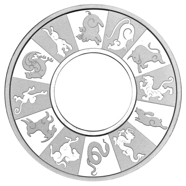 2007 $ Lunar New Year Twelve Year Cycle Selectively Gold Plated Holey Dollar and Dump 1oz Silver Proof Coin