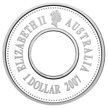 2007 $ Lunar New Year Twelve Year Cycle Selectively Gold Plated Holey Dollar and Dump 1oz Silver Proof Coin