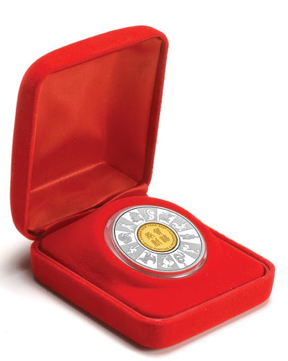 2007 $ Lunar New Year Twelve Year Cycle Selectively Gold Plated Holey Dollar and Dump 1oz Silver Proof Coin