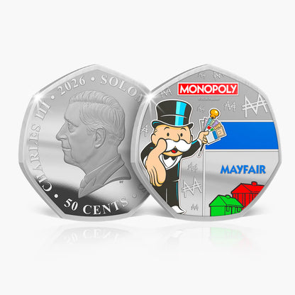 Solomon Islands 2025 50c Monopoly Legends of The Board Coloured Uncirculated 6 Coin Set