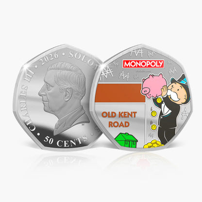 Solomon Islands 2025 50c Monopoly Legends of The Board Coloured Uncirculated 6 Coin Set