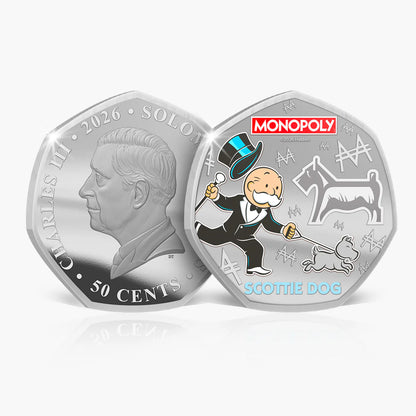 Solomon Islands 2025 50c Monopoly Legends of The Board Coloured Uncirculated 6 Coin Set