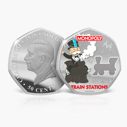 Solomon Islands 2025 50c Monopoly Legends of The Board Coloured Uncirculated 6 Coin Set