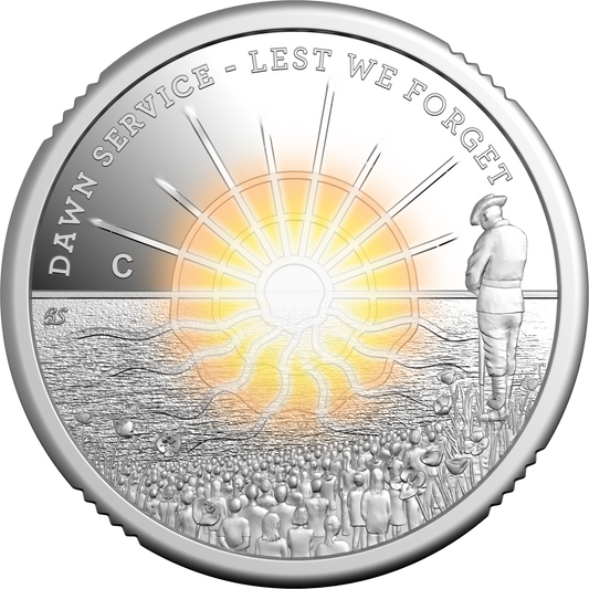 2026 $2 Dawn Service 'C' Mintmark Silver Coloured Proof Coin