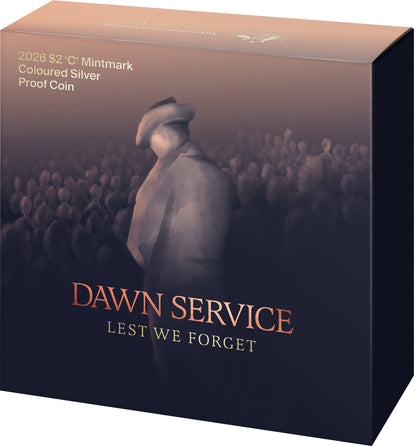 2026 $2 Dawn Service 'C' Mintmark Silver Coloured Proof Coin