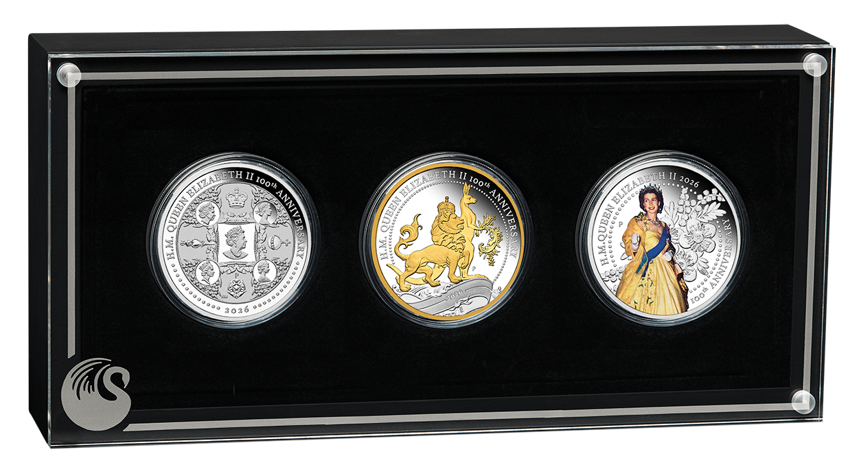 2026 $1 100th Anniversary of HM Queen Elizabeth 1oz Silver 3 Coin Set
