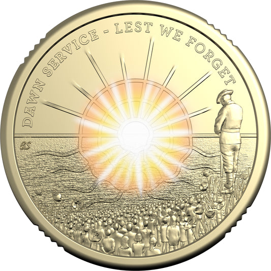 2026 $2 Dawn Service Coloured Al-Bronze Uncirculated Coin
