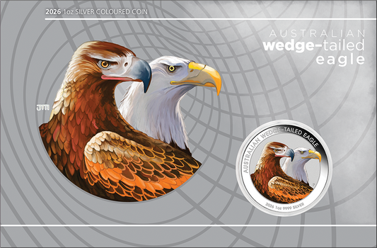 2026 $1 Australian Wedge-Tailed Eagle 1oz Silver Coloured Uncirculated Coin