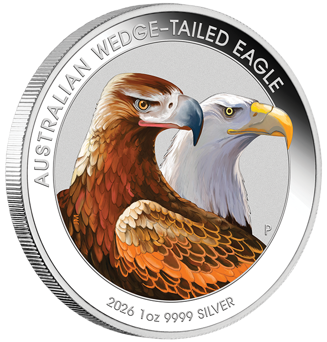 2026 $1 Australian Wedge-Tailed Eagle 1oz Silver Coloured Uncirculated Coin