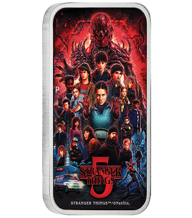 Tuvalu 2026 $1 Stranger Things Season 5 1oz Silver Coloured Rectangular Coin