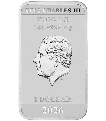 Tuvalu 2026 $1 Stranger Things Season 5 1oz Silver Coloured Rectangular Coin