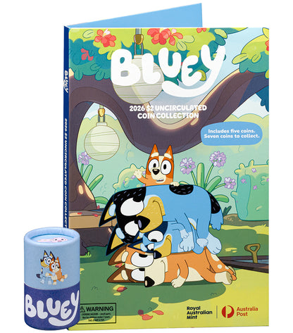 2026 $2 Bluey Dollarbucks Uncirculated 5 Coin Set with Tube