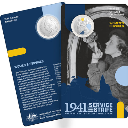 2026 20c 1941 Service Amid Strife Coloured Uncirculated 3 Coin Set
