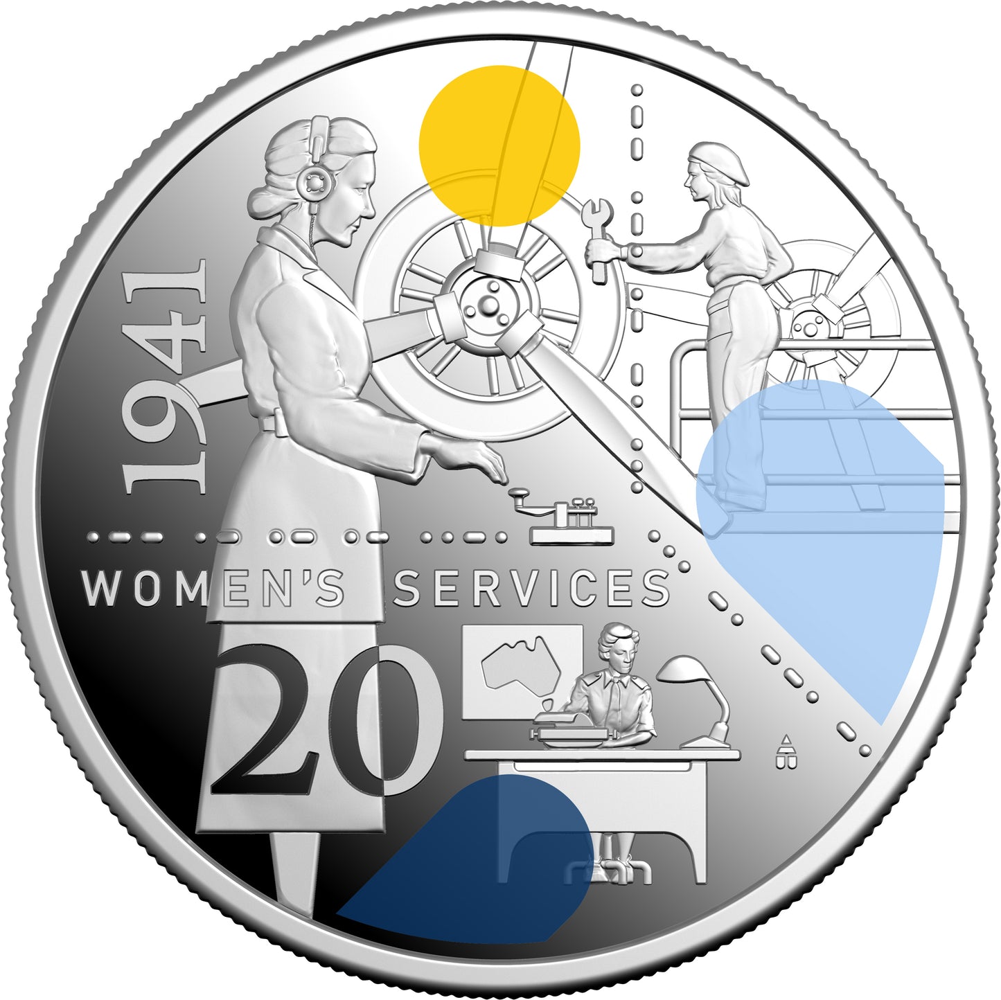 2026 20c 1941 Service Amid Strife Silver Coloured Proof 3 Coin Set
