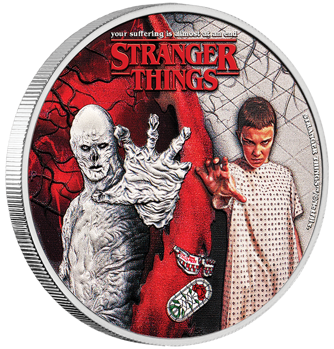Tuvalu 2026 50c Stranger Things Eleven and Vecna 1/2oz Silver Coloured Coin