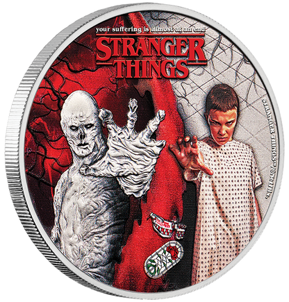 Tuvalu 2026 50c Stranger Things Eleven and Vecna 1/2oz Silver Coloured Coin