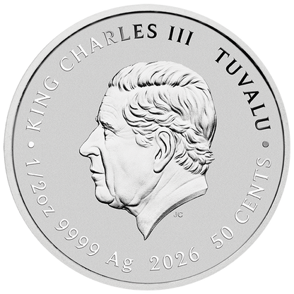 Tuvalu 2026 50c Stranger Things Eleven and Vecna 1/2oz Silver Coloured Coin