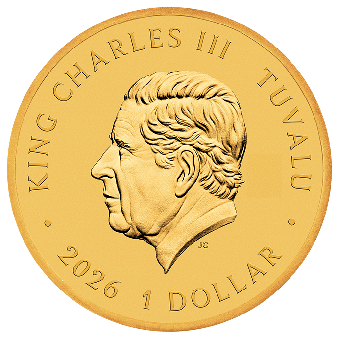 Tuvalu 2026 $1 Stranger Things Hawkins Gold Plated Coloured Uncirculated Coin
