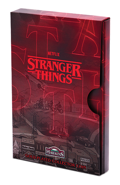 Tuvalu 2026 $1 Stranger Things Hawkins Gold Plated Coloured Uncirculated Coin
