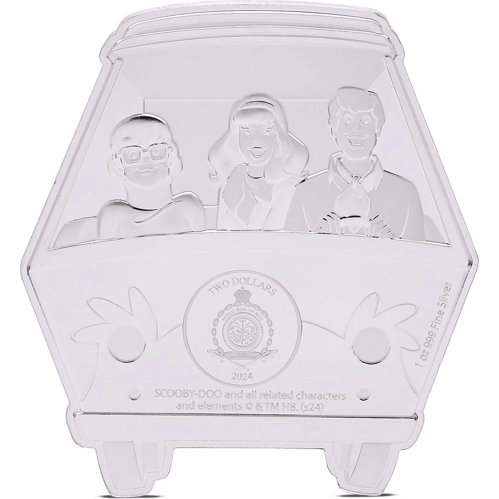 NZ 2024 $2 Scooby Doo All You Can Eat 1oz Silver Coloured Shaped Coin
