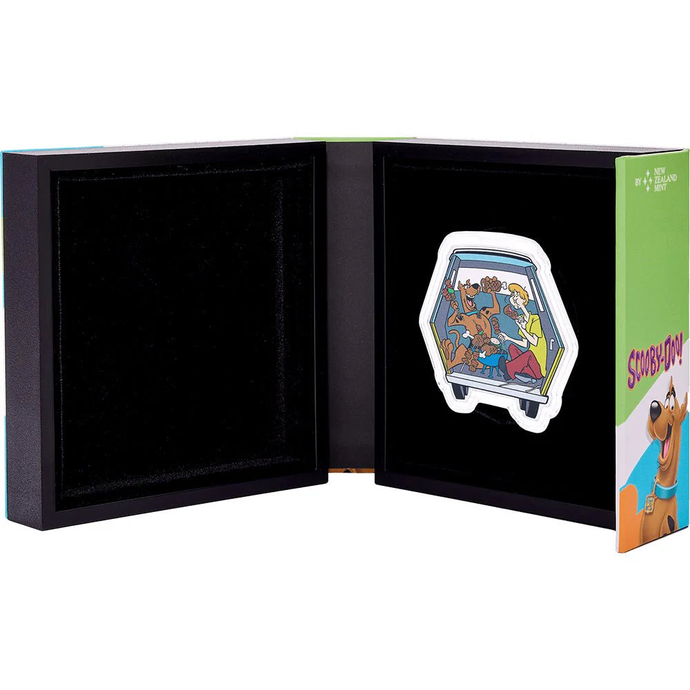 NZ 2024 $2 Scooby Doo All You Can Eat 1oz Silver Coloured Shaped Coin