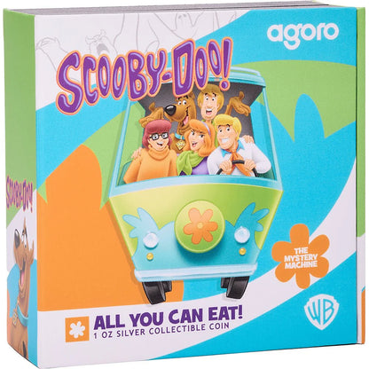 NZ 2024 $2 Scooby Doo All You Can Eat 1oz Silver Coloured Shaped Coin
