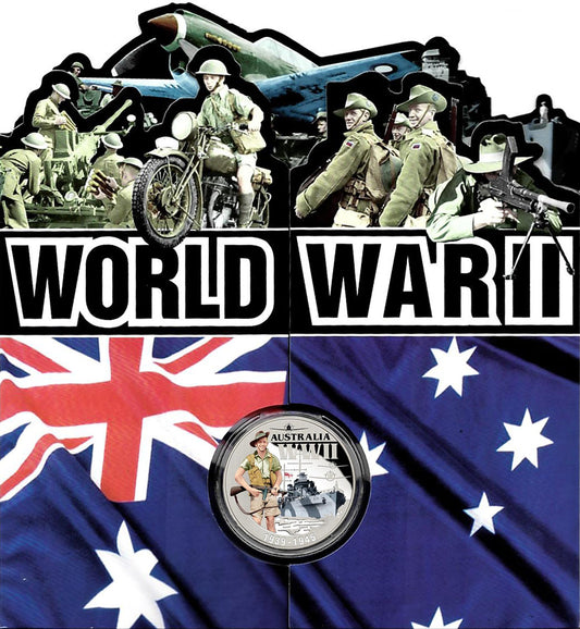 Niue 2015 $1 Australia World War II Silver Plated Coloured Proof Coin