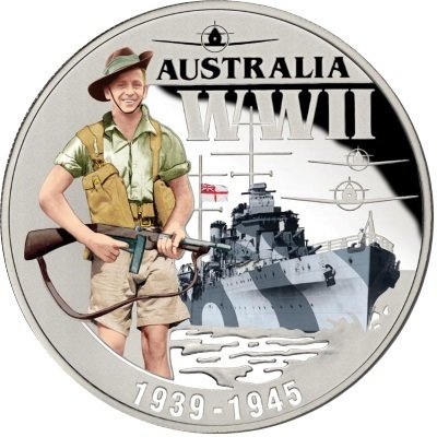 Niue 2015 $1 Australia World War II Silver Plated Coloured Proof Coin