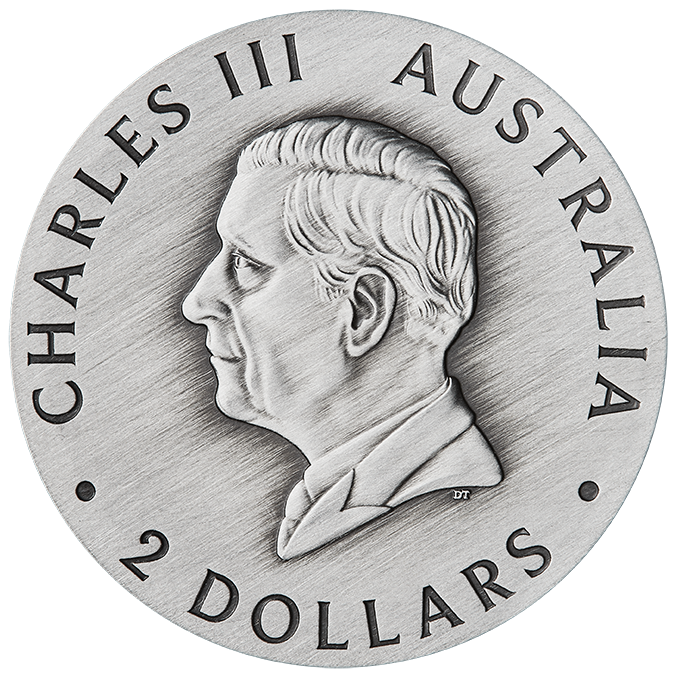2026 $2 Butterfly 2oz Silver Coloured Antiqued Coin