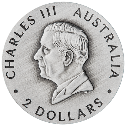 2026 $2 Butterfly 2oz Silver Coloured Antiqued Coin