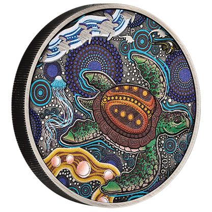 2026 $2 Turtle Yaunati 2oz Silver Coloured Antiqued Coin