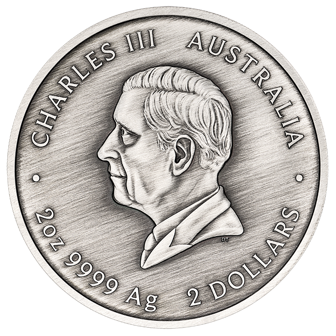 2026 $2 Turtle Yaunati 2oz Silver Coloured Antiqued Coin