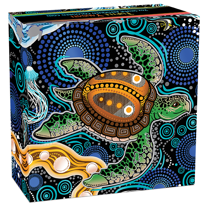 2026 $2 Turtle Yaunati 2oz Silver Coloured Antiqued Coin