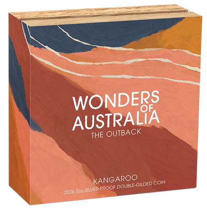 2026 $8 Wonders of Australia The Outback 5oz Silver Double Gilded Proof Coin