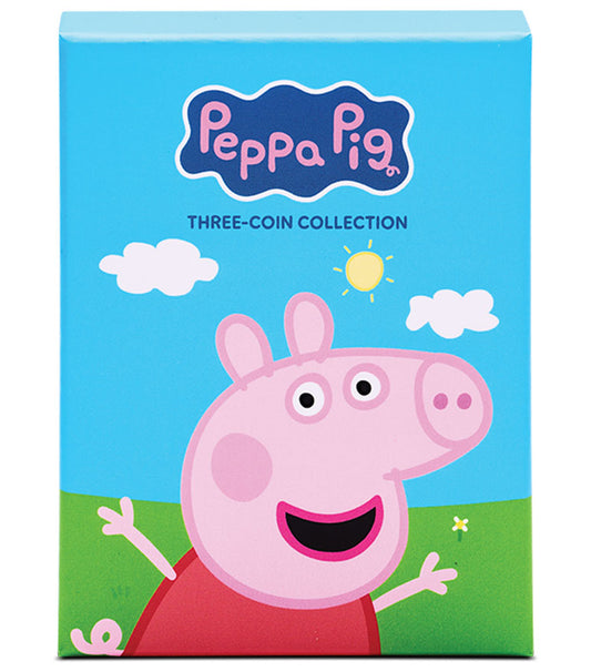 Tuvalu 2026 $1 Peppa Pig Coloured Uncirculated 3 Coin Set
